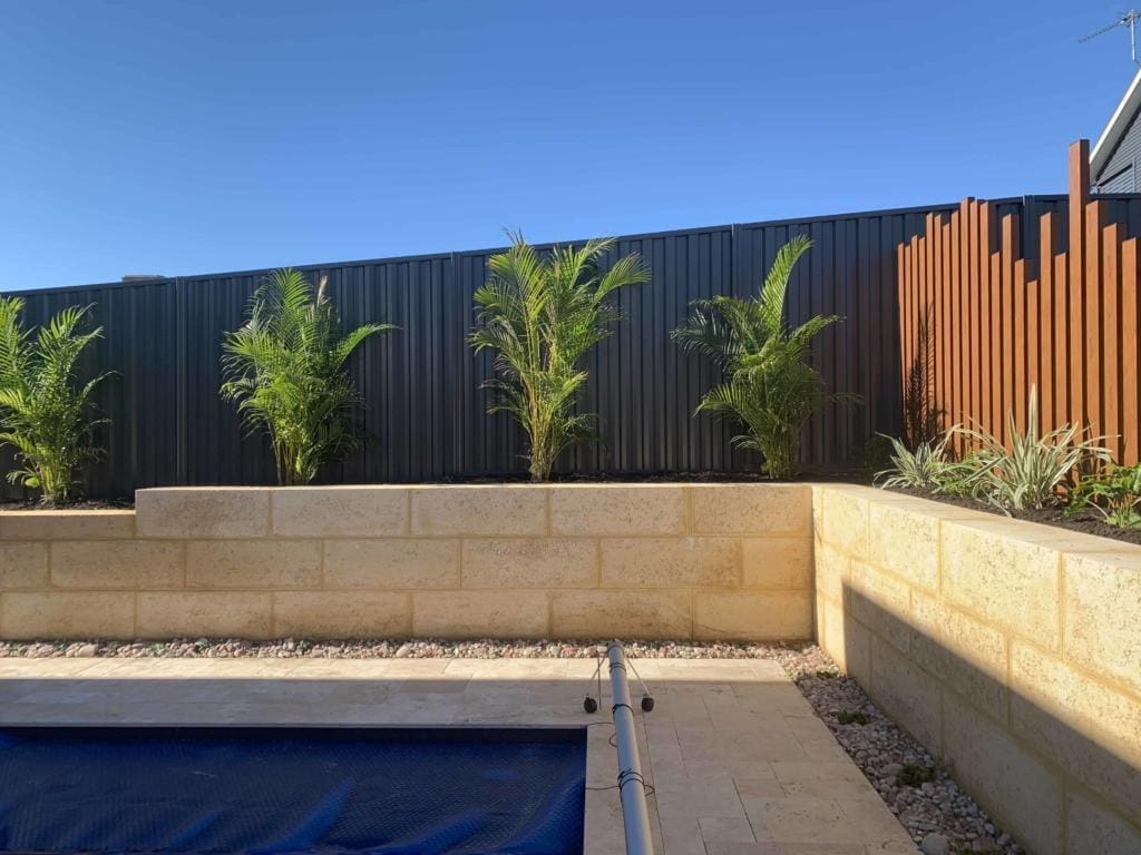 Limestone Retaining Walls and Pool Paving Perth